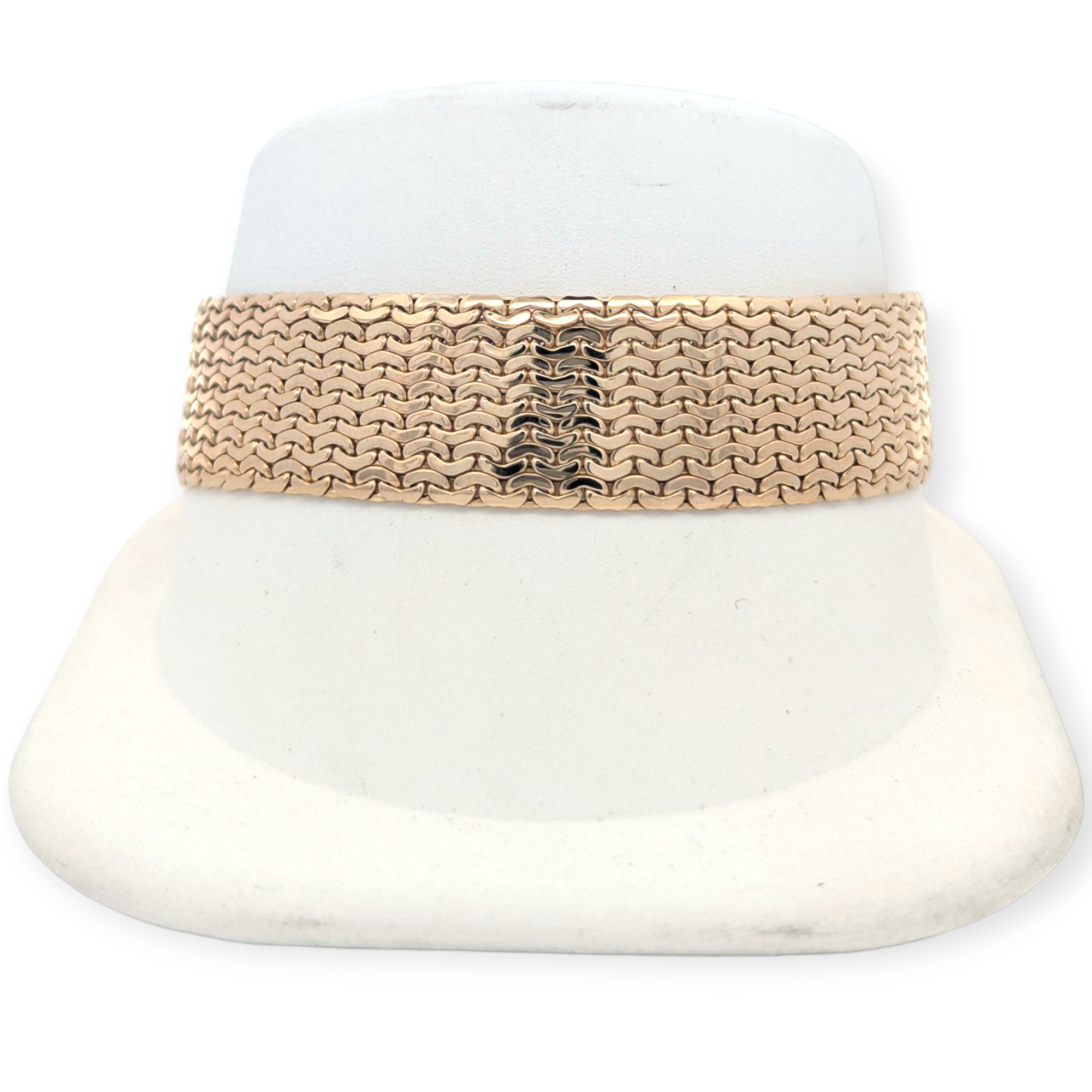 14K Gold Wide Mesh Bracelet