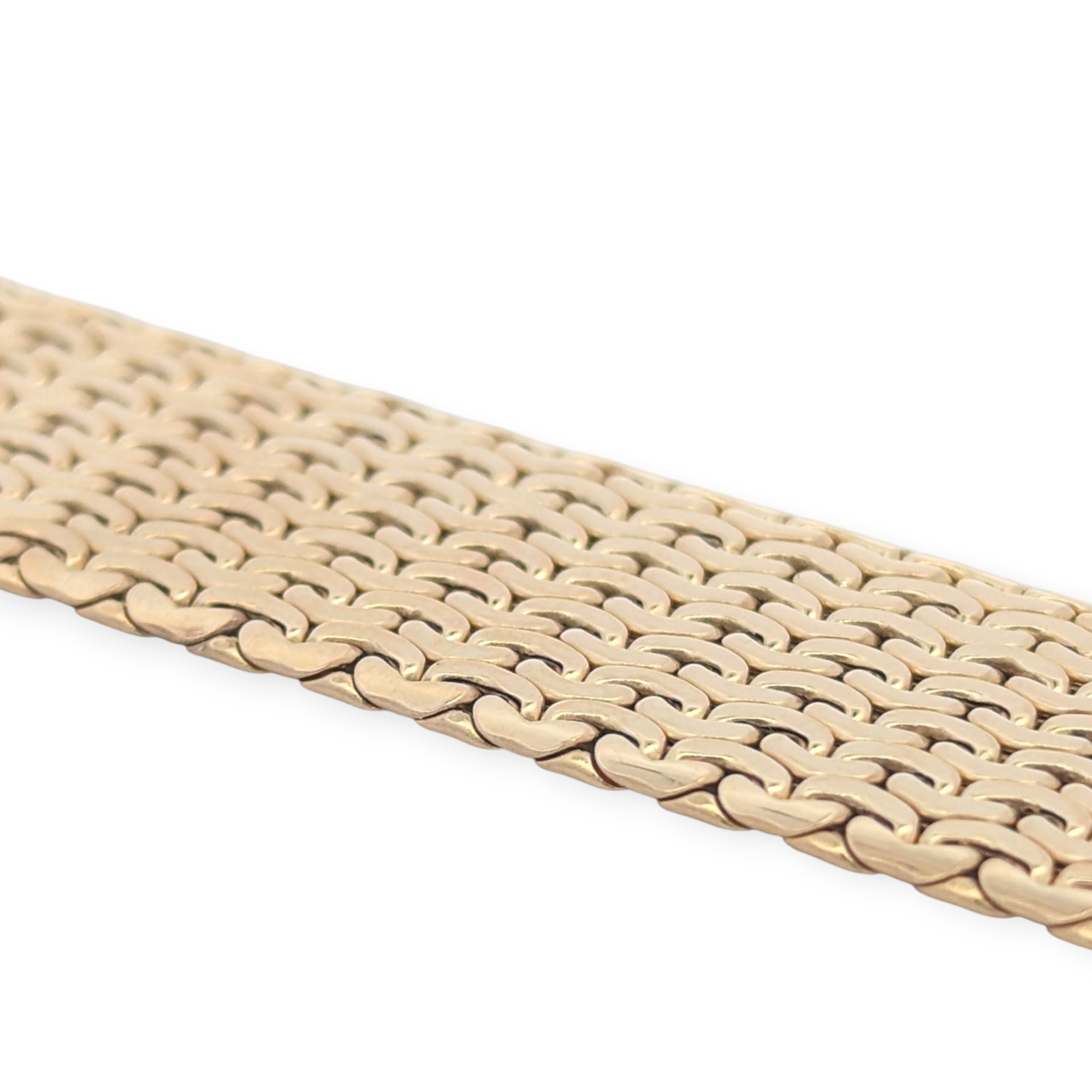 14K Gold Wide Mesh Bracelet
