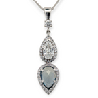 Rose Cut Sapphire and Diamond Halo Pendant