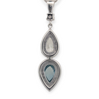 Rose Cut Sapphire and Diamond Halo Pendant