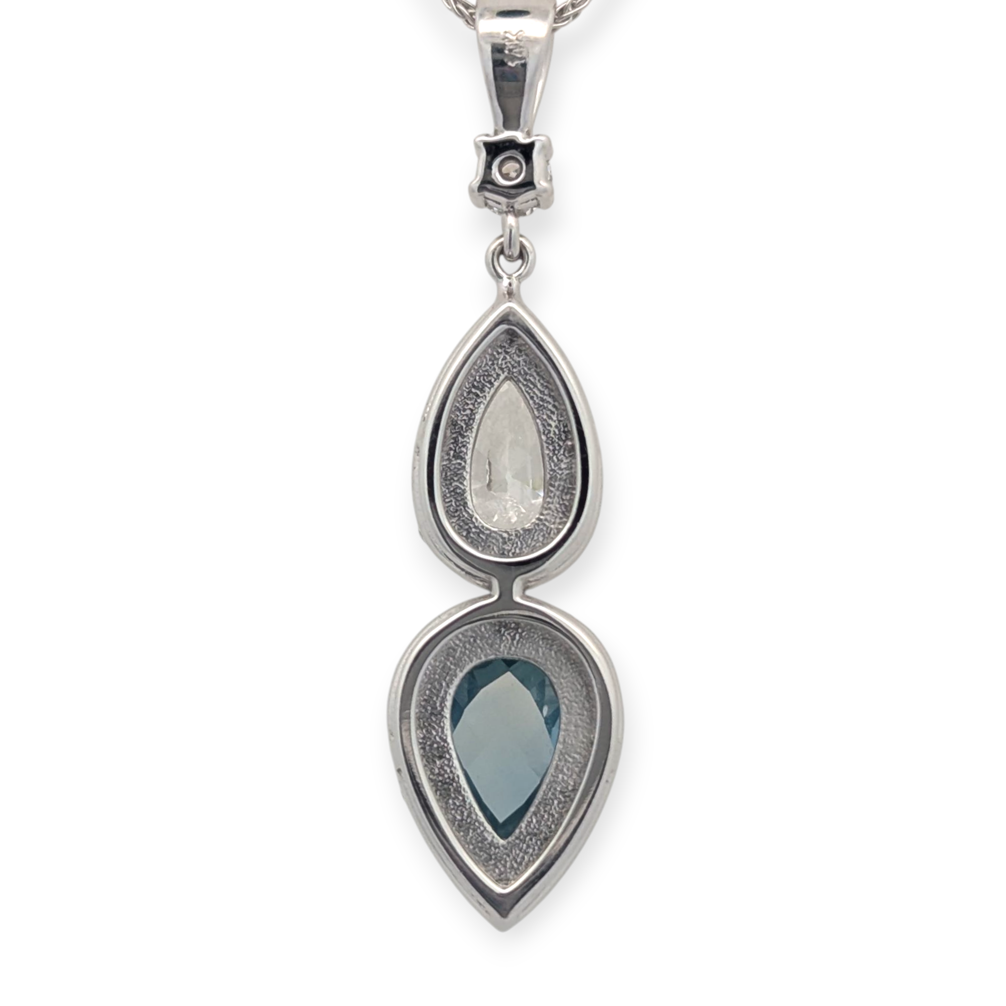 Rose Cut Sapphire and Diamond Halo Pendant