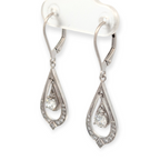 14K White Gold and Diamond Vintage Inspired Drop Earrings