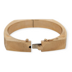 Etched 14K Yellow Gold Square Bangle