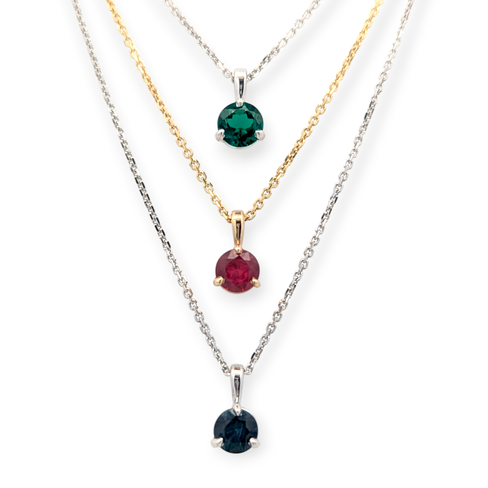 Teresa Gemstone Three-Prong Solitaire Pendant