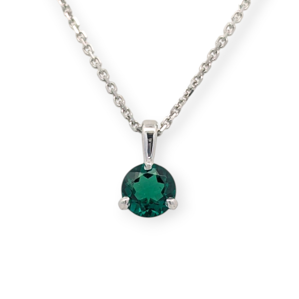 Teresa Gemstone Three-Prong Solitaire Pendant