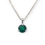 Teresa Gemstone Three-Prong Solitaire Pendant