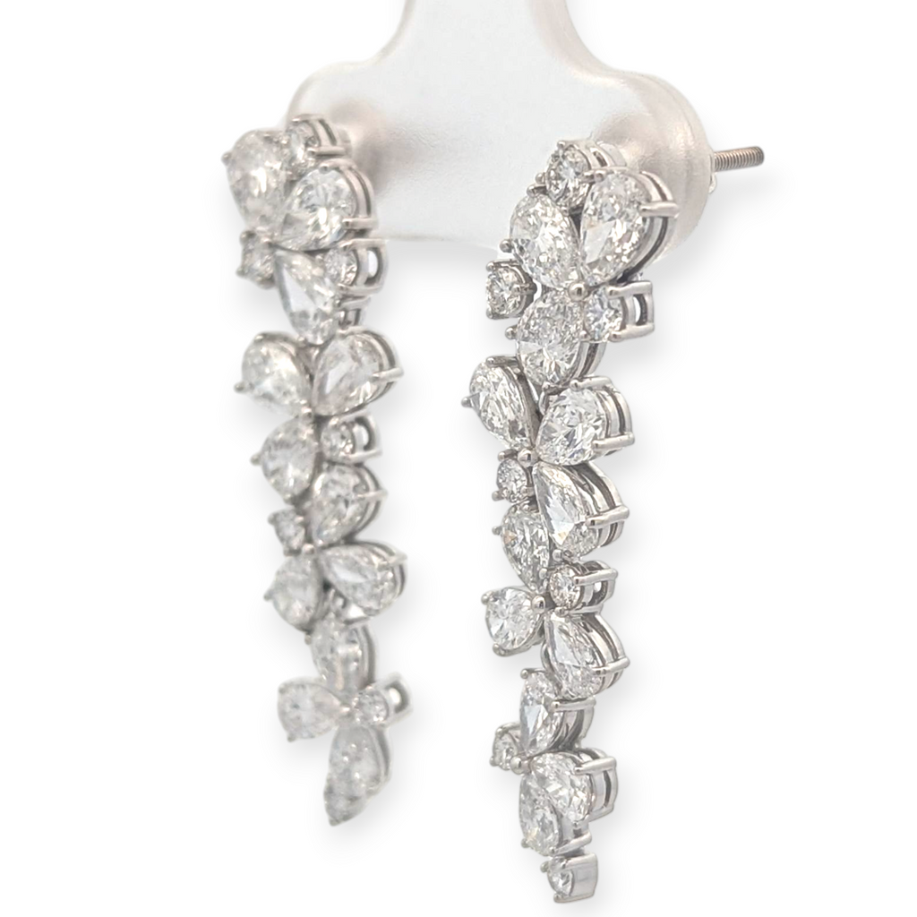 Floral Dangle Earrings with Lab Grown Diamonds in 14K Gold