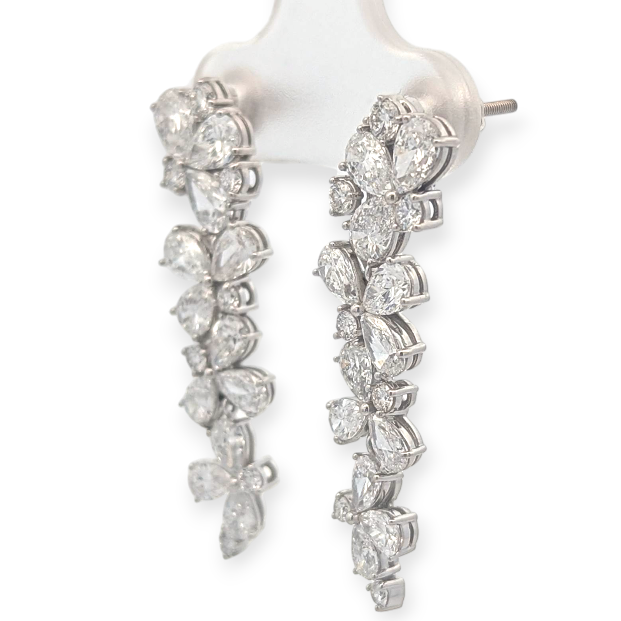 Floral Dangle Earrings with Lab Grown Diamonds in 14K Gold