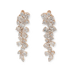 Floral Dangle Earrings with Lab Grown Diamonds in 14K Gold