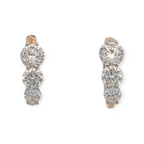 Three-Stone Huggie Hoop Earrings with Lab Grown Diamonds