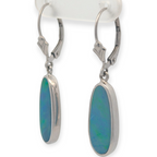 Vintage 14K White Gold Opal Earrings