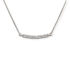 14K White Gold Petite Bar Necklace
