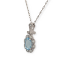 Aquamarine and Diamond Filigree Necklace