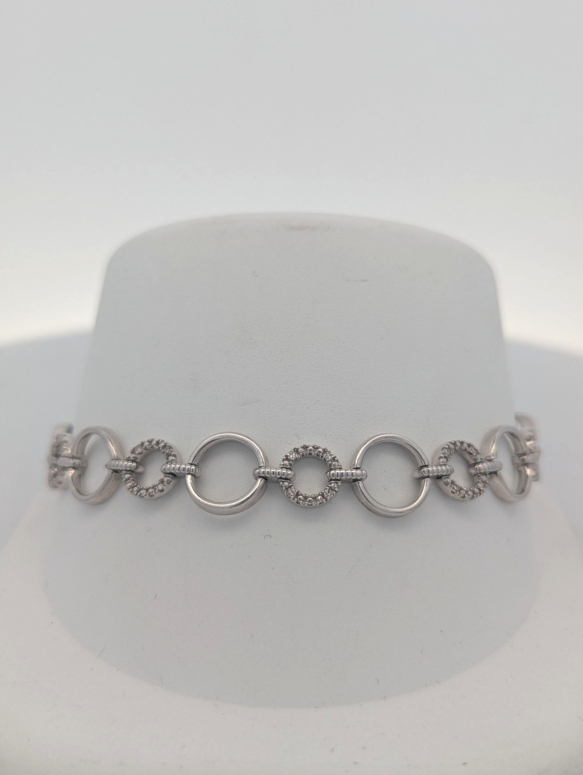 Sterling Silver Diamond Loop Bracelet