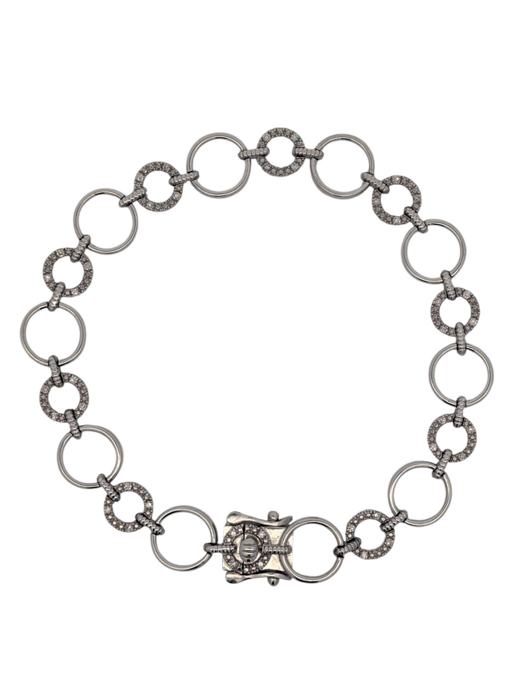 Sterling Silver Diamond Loop Bracelet