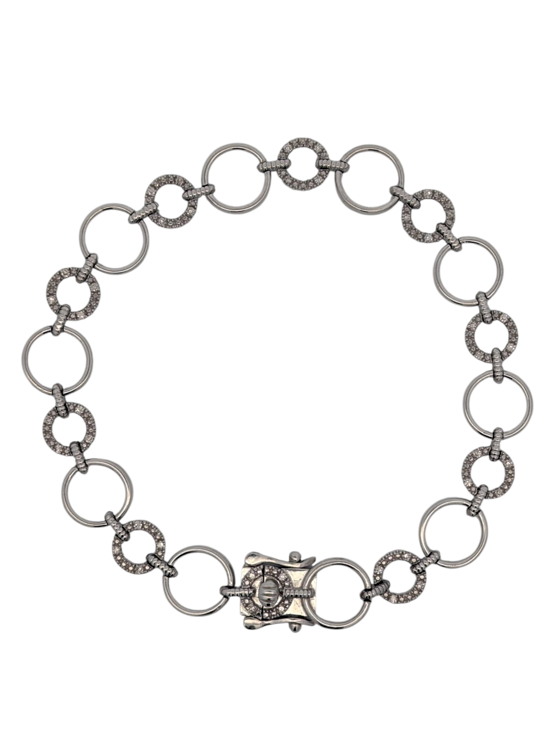 Sterling Silver Diamond Loop Bracelet