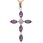 Vintage Amethyst Cross in 10K Yellow Gold