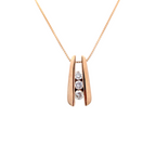 Vintage Diamond and 14K Yellow Gold Slide Pendant