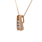 Vintage Diamond and 14K Yellow Gold Slide Pendant