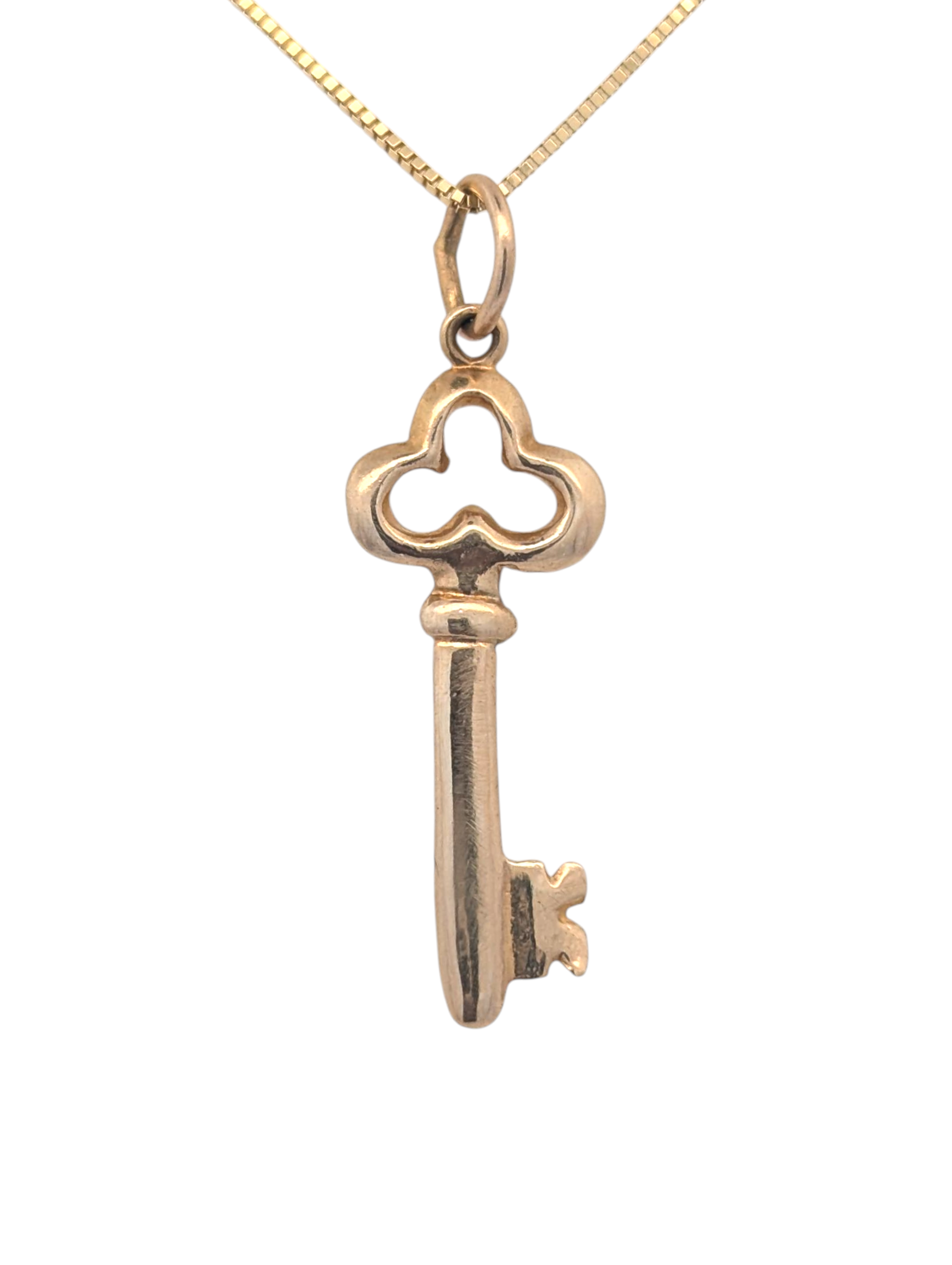 Vintage 14K Yellow Gold Key Pendant
