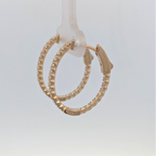 14K Yellow Gold Diamond Hoops