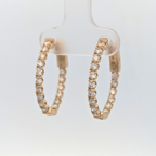 14K Yellow Gold Diamond Hoops