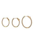 14K Yellow Gold Diamond Hoops