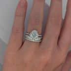 14K White Gold Round and Baguette Diamond Band
