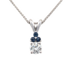 Gemstone-Accented Diamond Pendant in 14K Gold