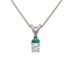 Gemstone-Accented Diamond Pendant in 14K Gold