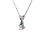 Gemstone-Accented Diamond Pendant in 14K Gold