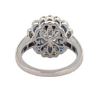 White Gold, Round Diamond, and Sapphire Cocktail Ring