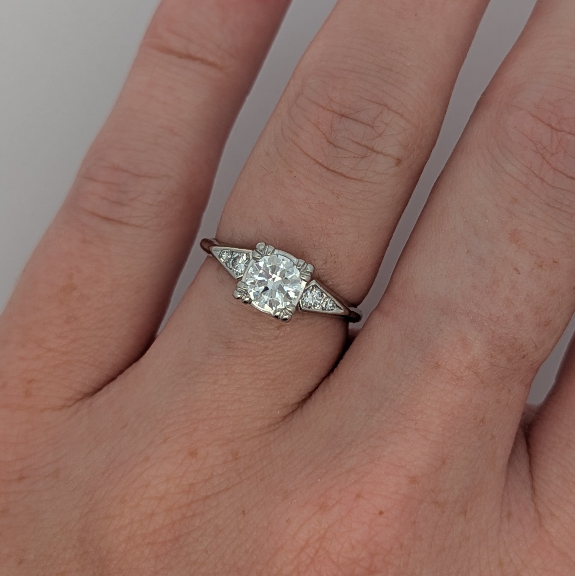 Vintage Platinum and Diamond Engagement Ring