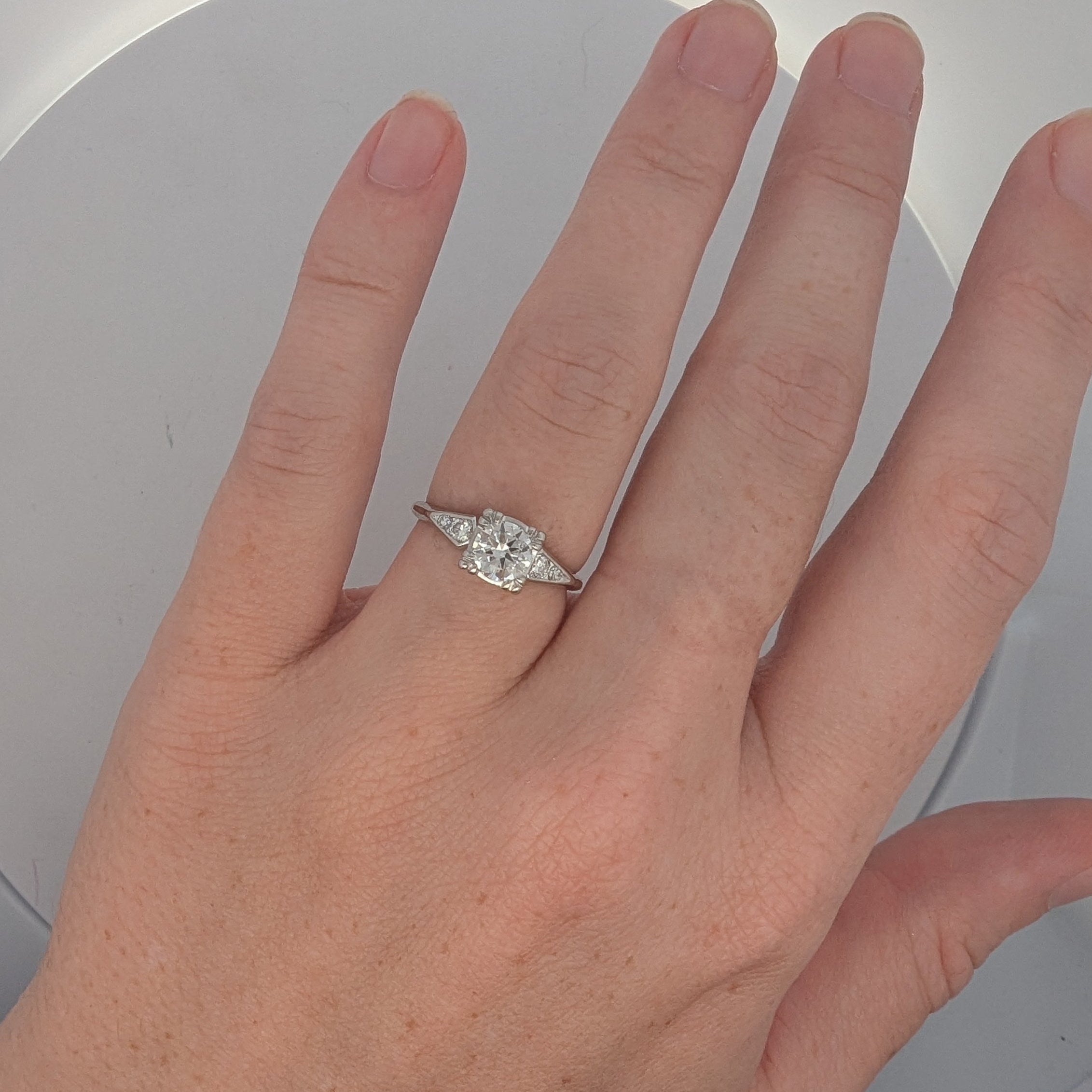 Vintage Platinum and Diamond Engagement Ring