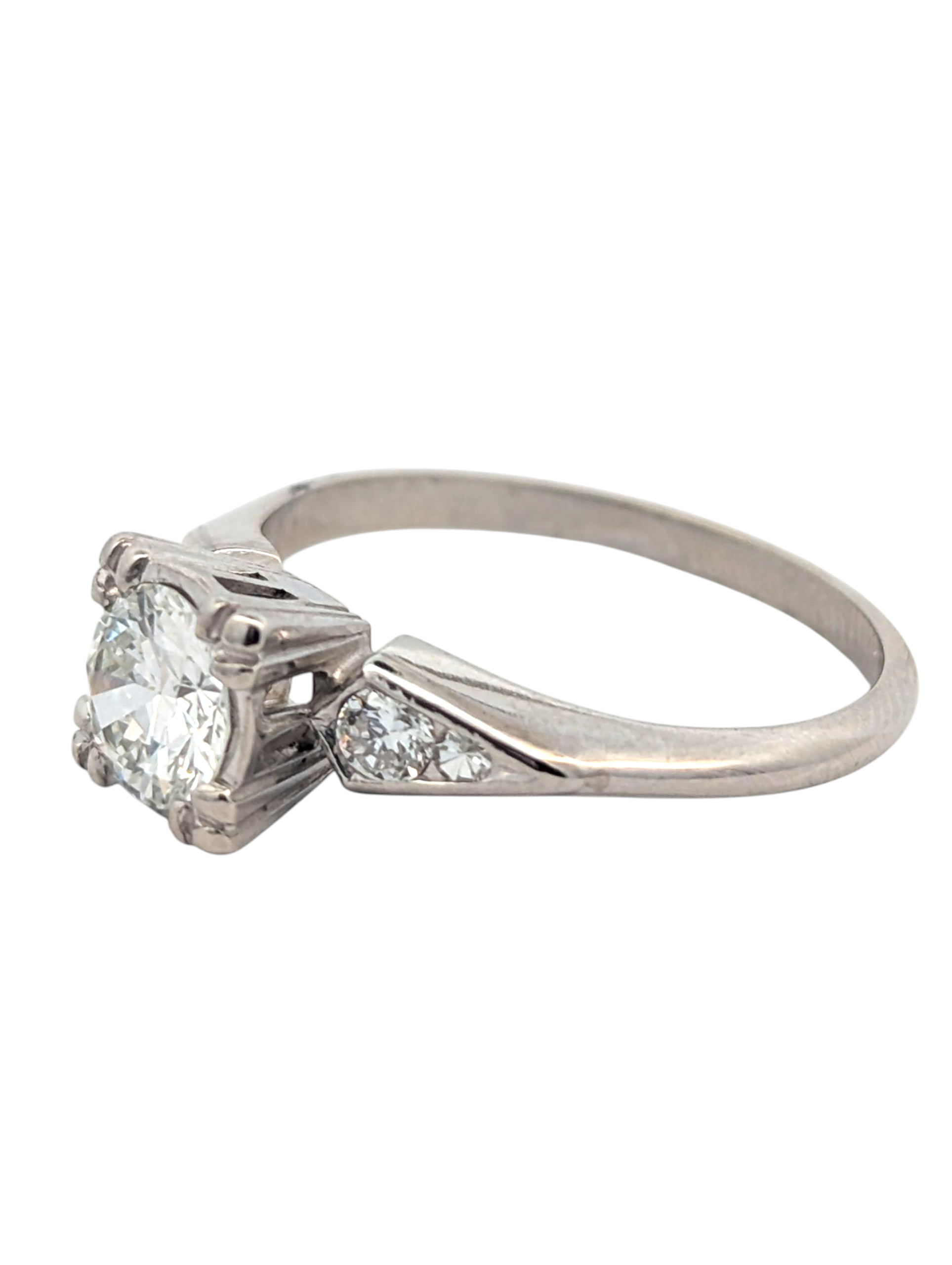 Vintage Platinum and Diamond Engagement Ring