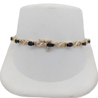 Vintage 10K Yellow Gold Sapphire Bracelet