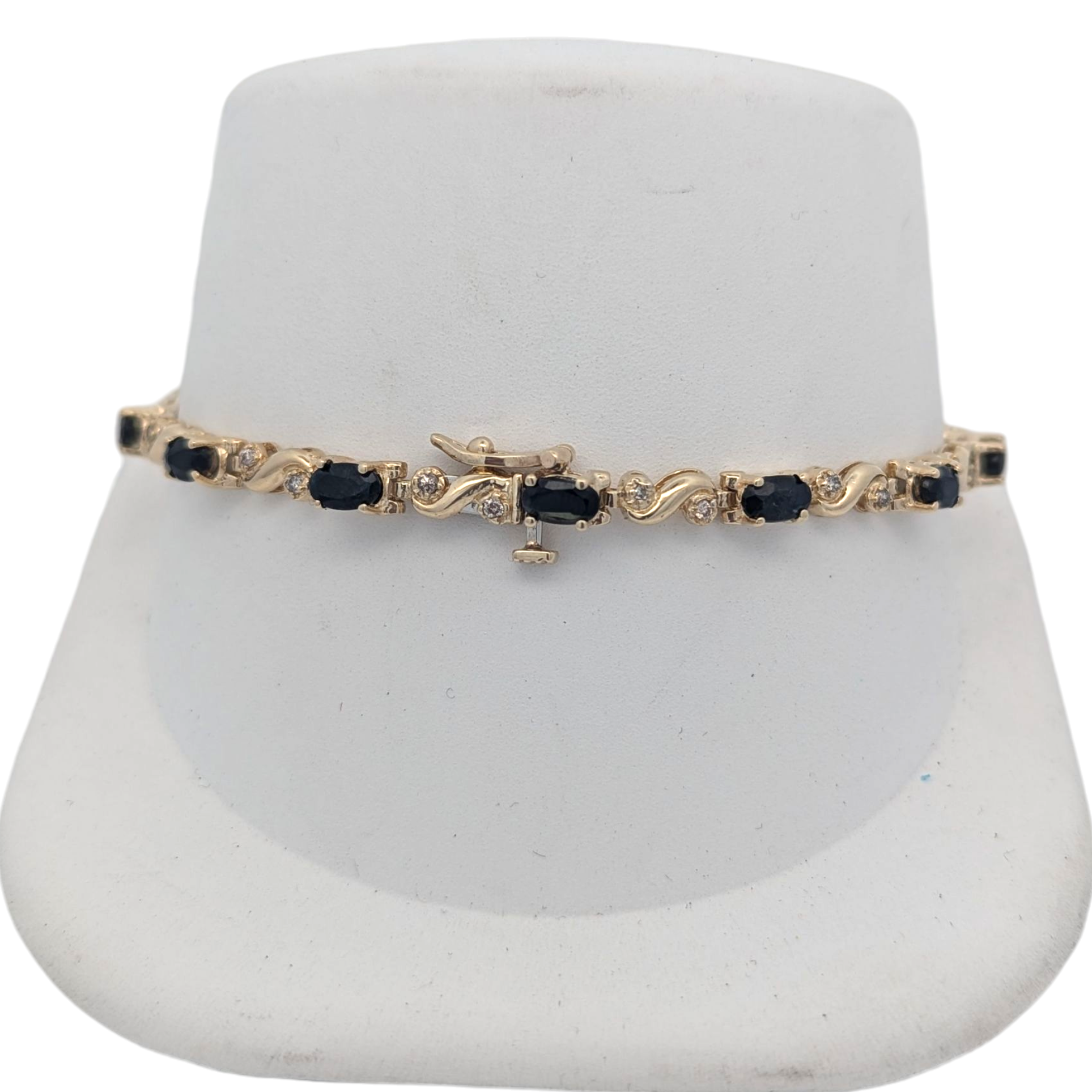 Vintage 10K Yellow Gold Sapphire Bracelet