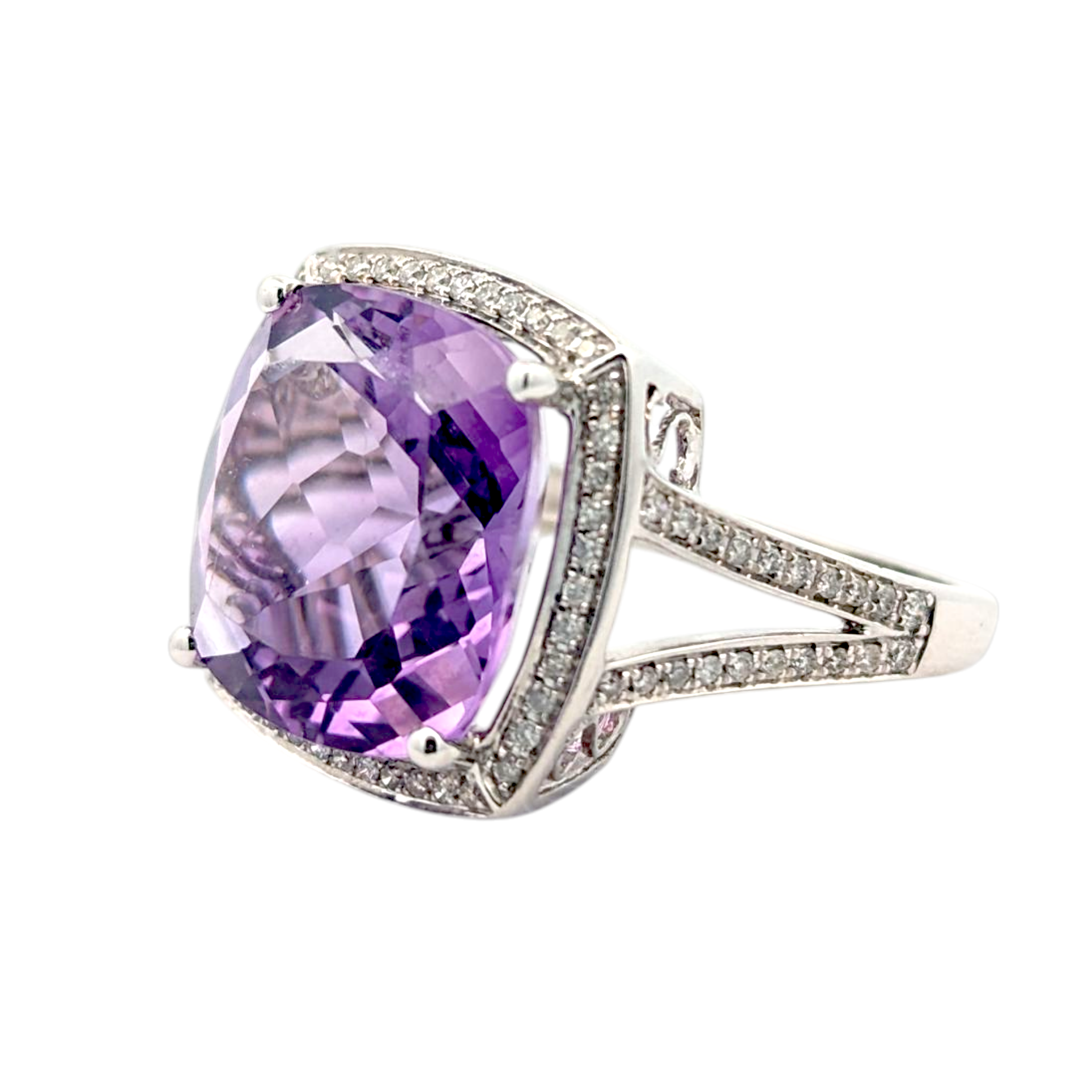 Vintage Amethyst and Diamond Cocktail Ring