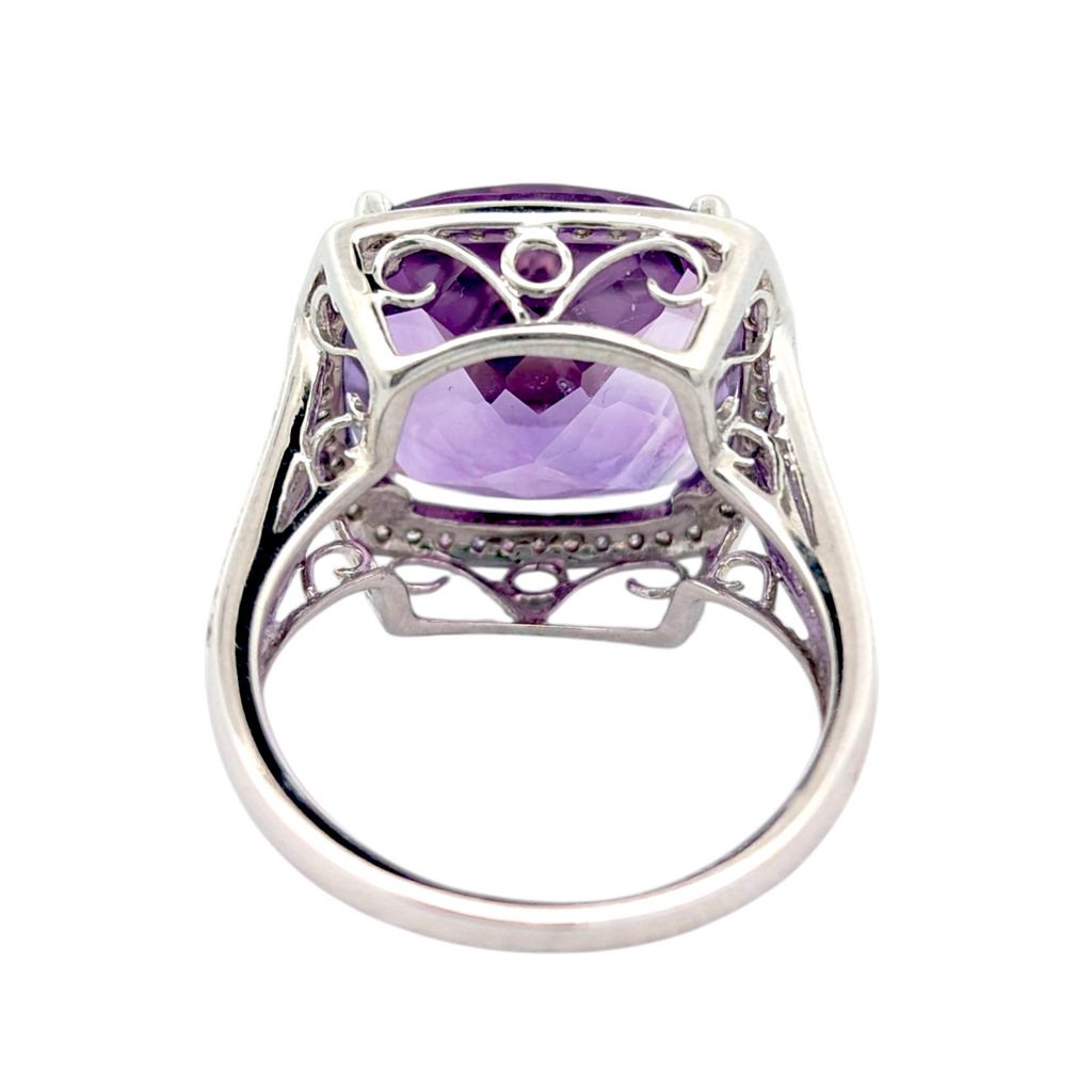 Vintage Amethyst and Diamond Cocktail Ring