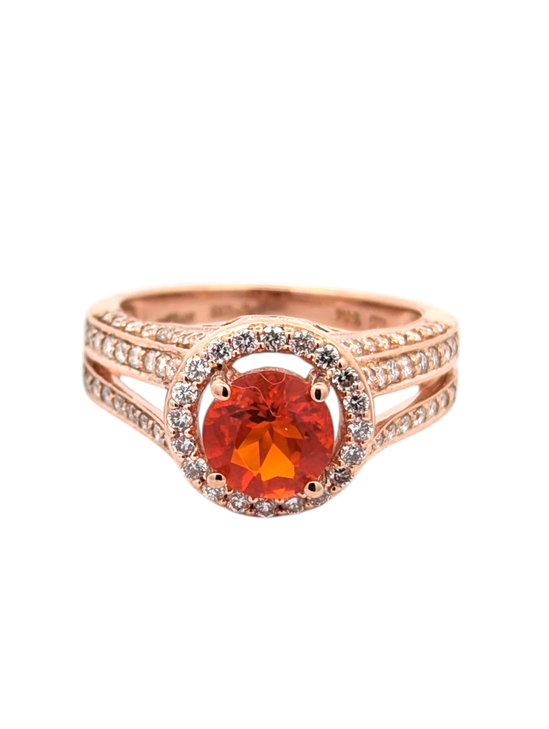 Vintage LeVian Ring with Fire Opal and Diamond