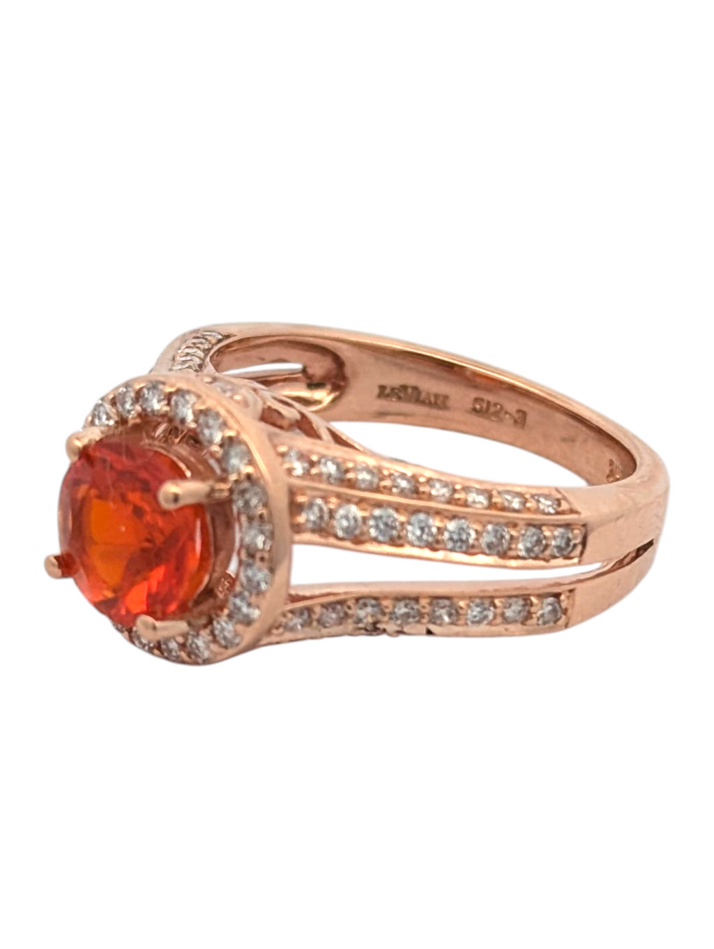 Vintage LeVian Ring with Fire Opal and Diamond
