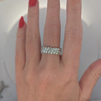 Round and Baguette Diamond Anniversary Ring in 14k White Gold