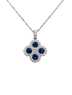 Diamond and Sapphire Clover Pendant