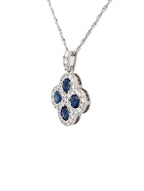 Diamond and Sapphire Clover Pendant