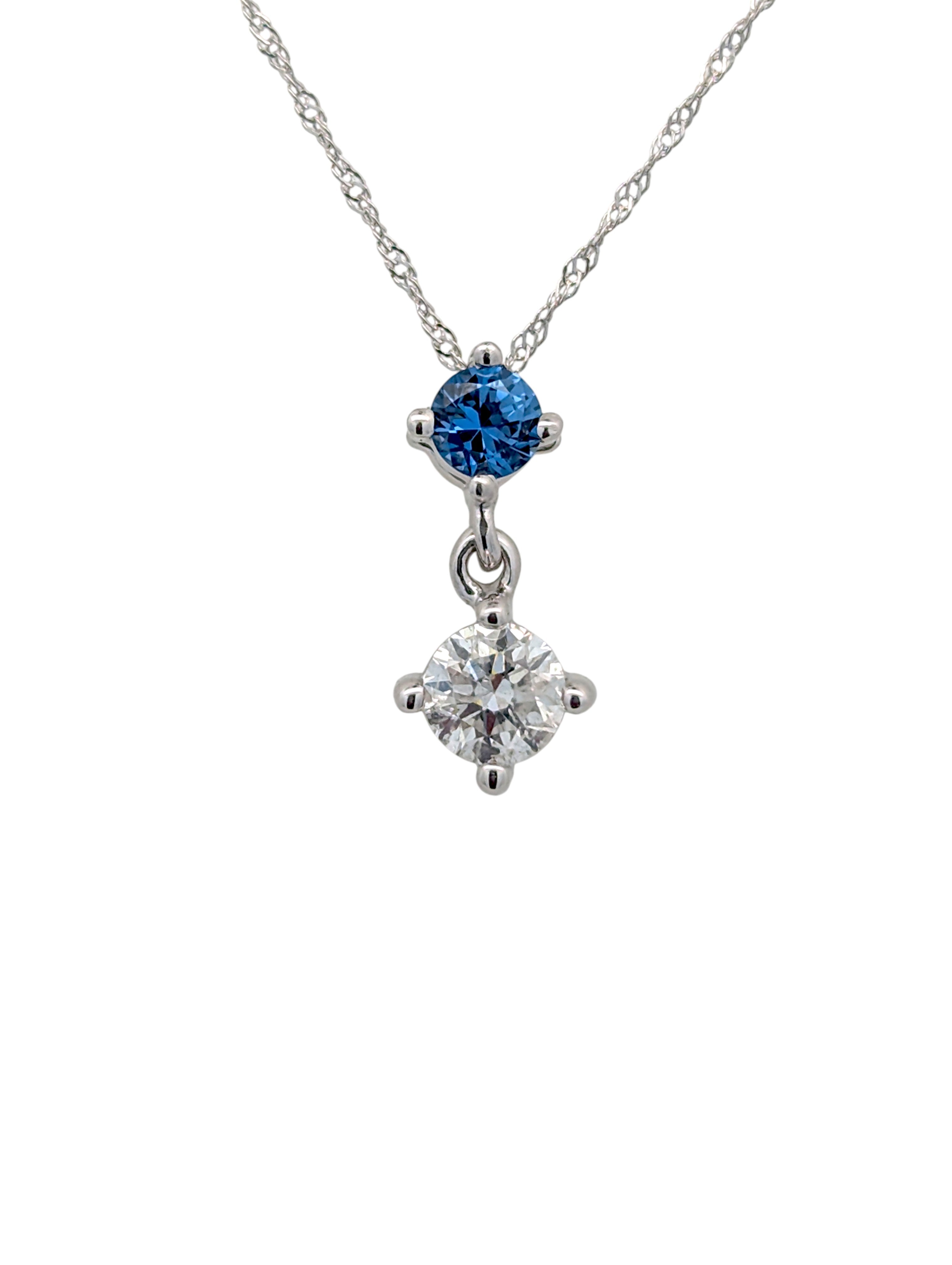 Montana Sapphire and Diamond Pendant