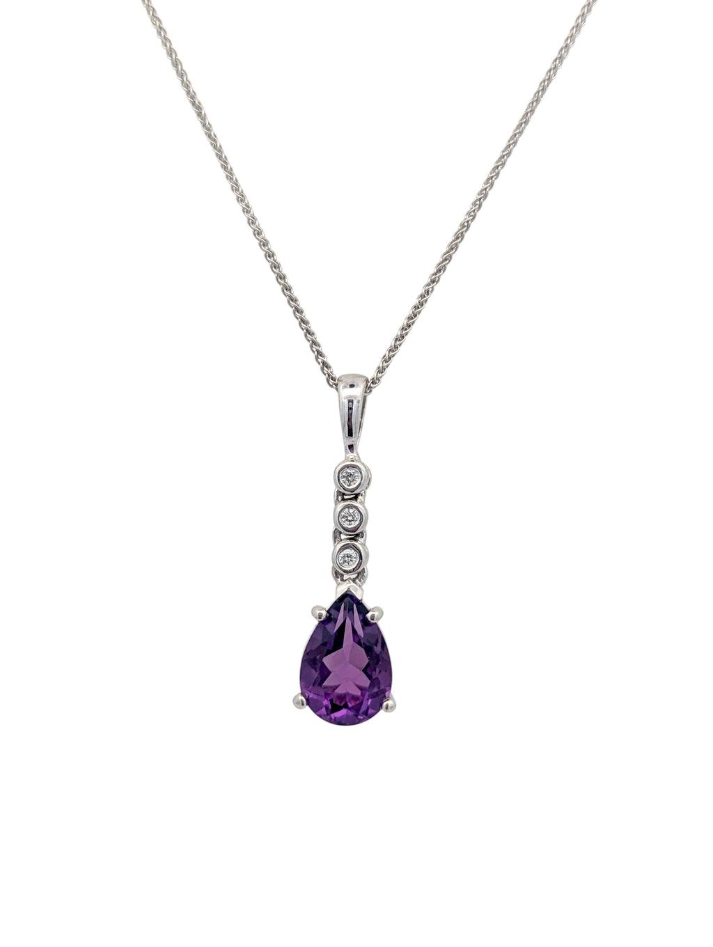 Amethyst and Diamond Pendant