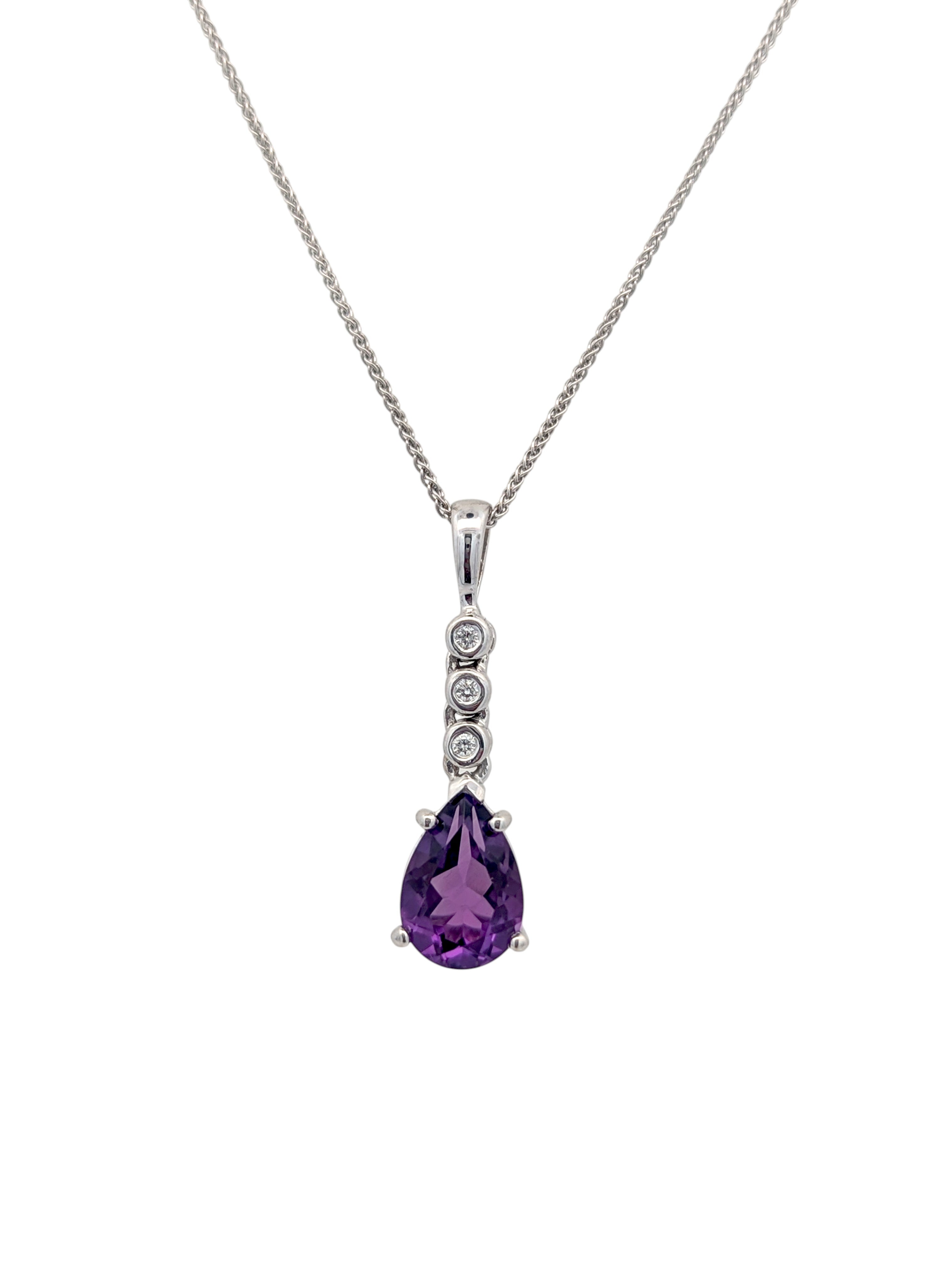 Amethyst and Diamond Pendant