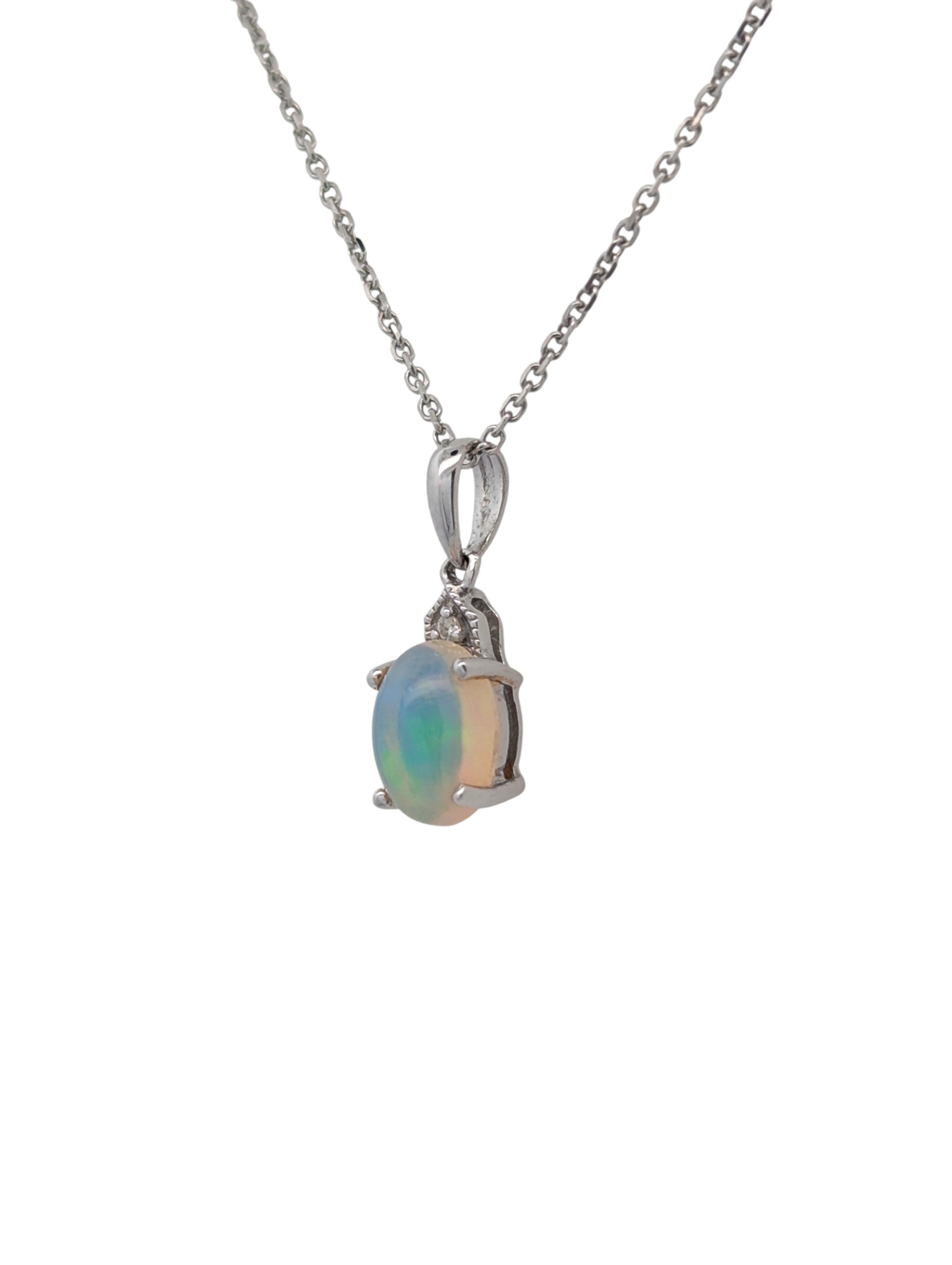 Opal and Diamond Pendant