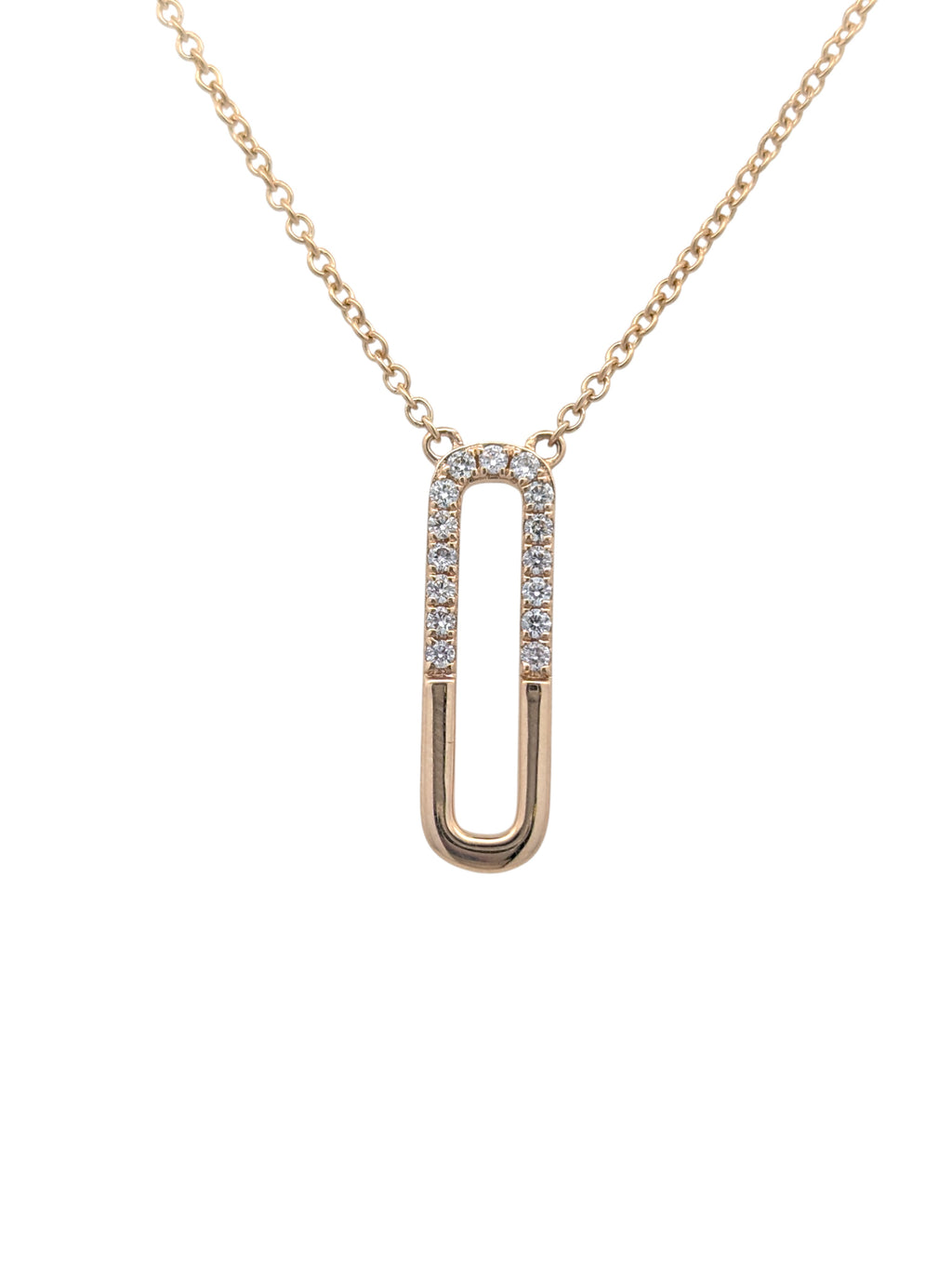 Diamond Paperclip Necklace