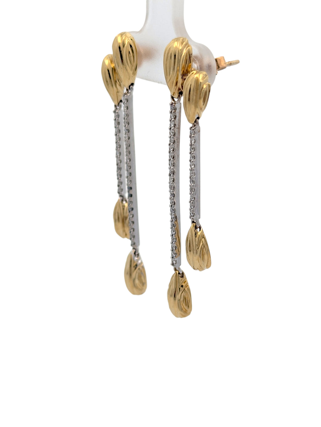 18K Gold and Diamond Drop Earrings